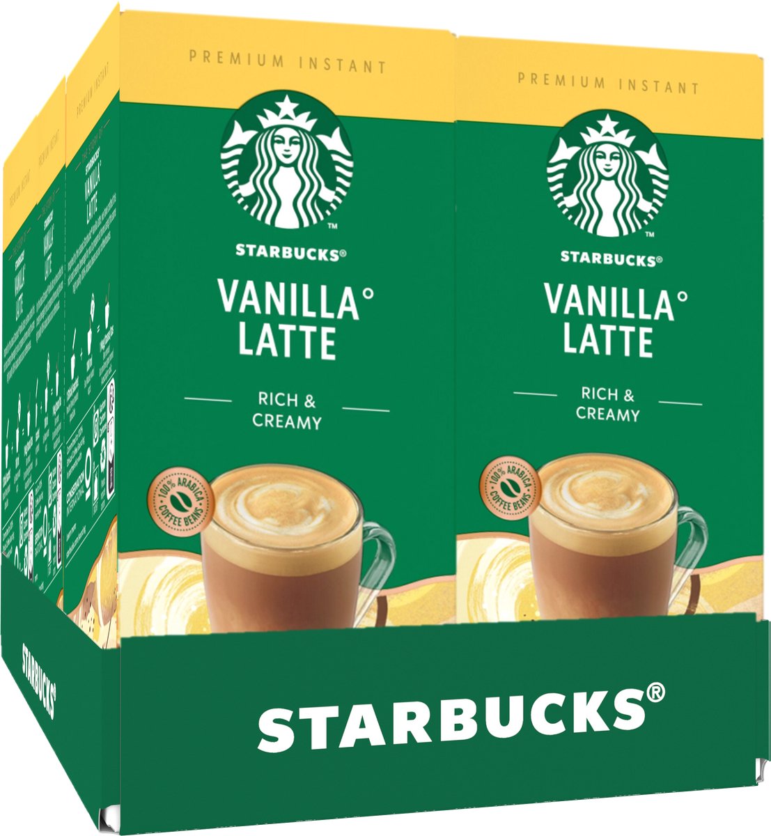 Starbucks Vanille-Latte-Instantkaffee – 6 Kartons x 5 Beutel