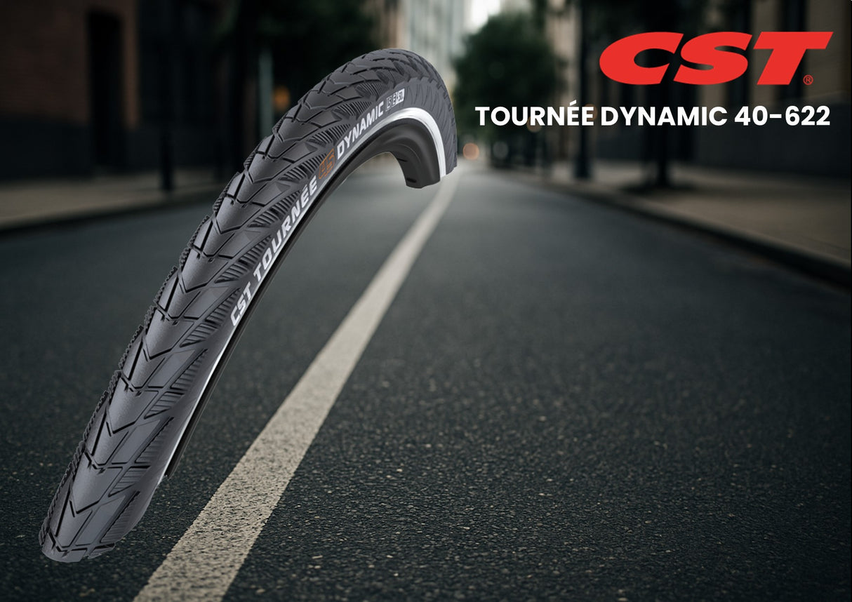 CST-Reifen Tournée 45 Dynamic 28 x 1,50 40-622 mm – Schwarz mit Reflexion