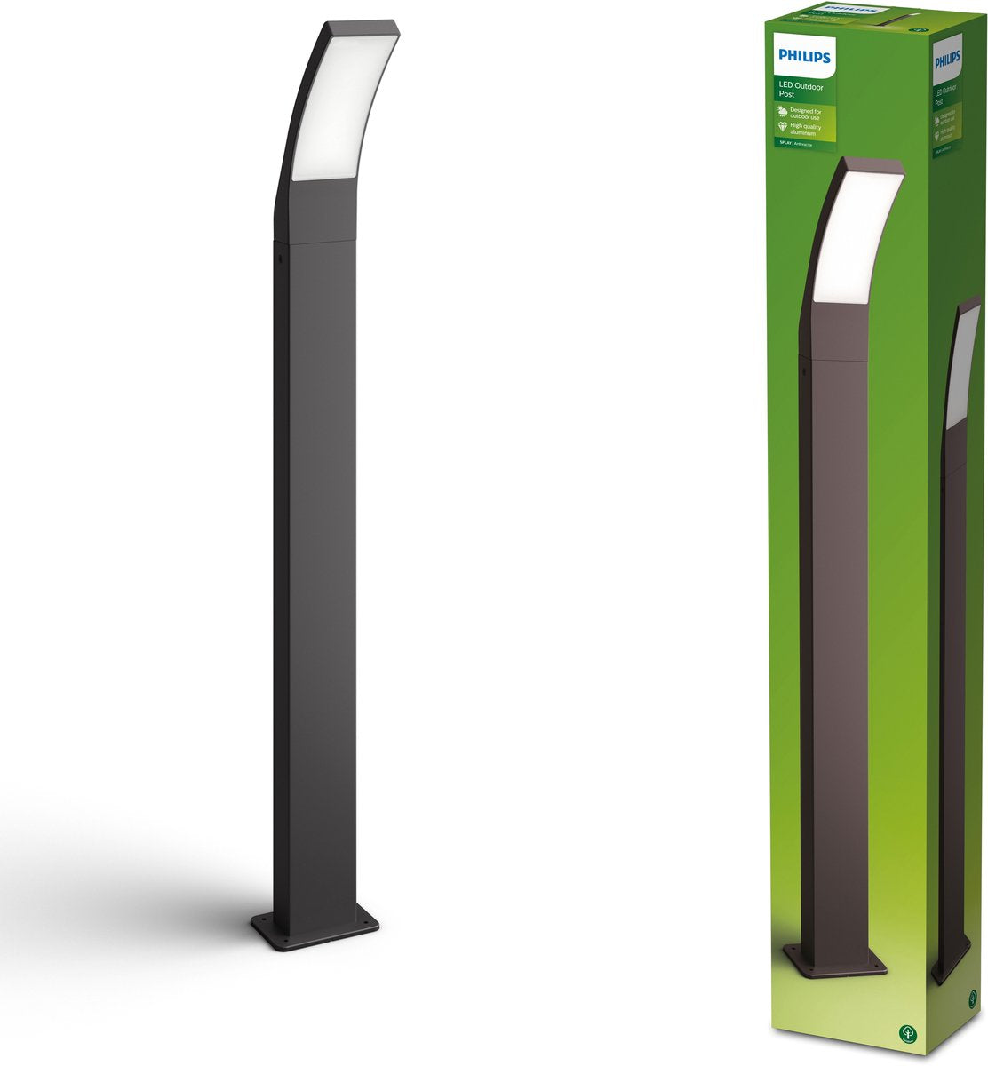 Philips led splay post anthracite 12w 27k hv