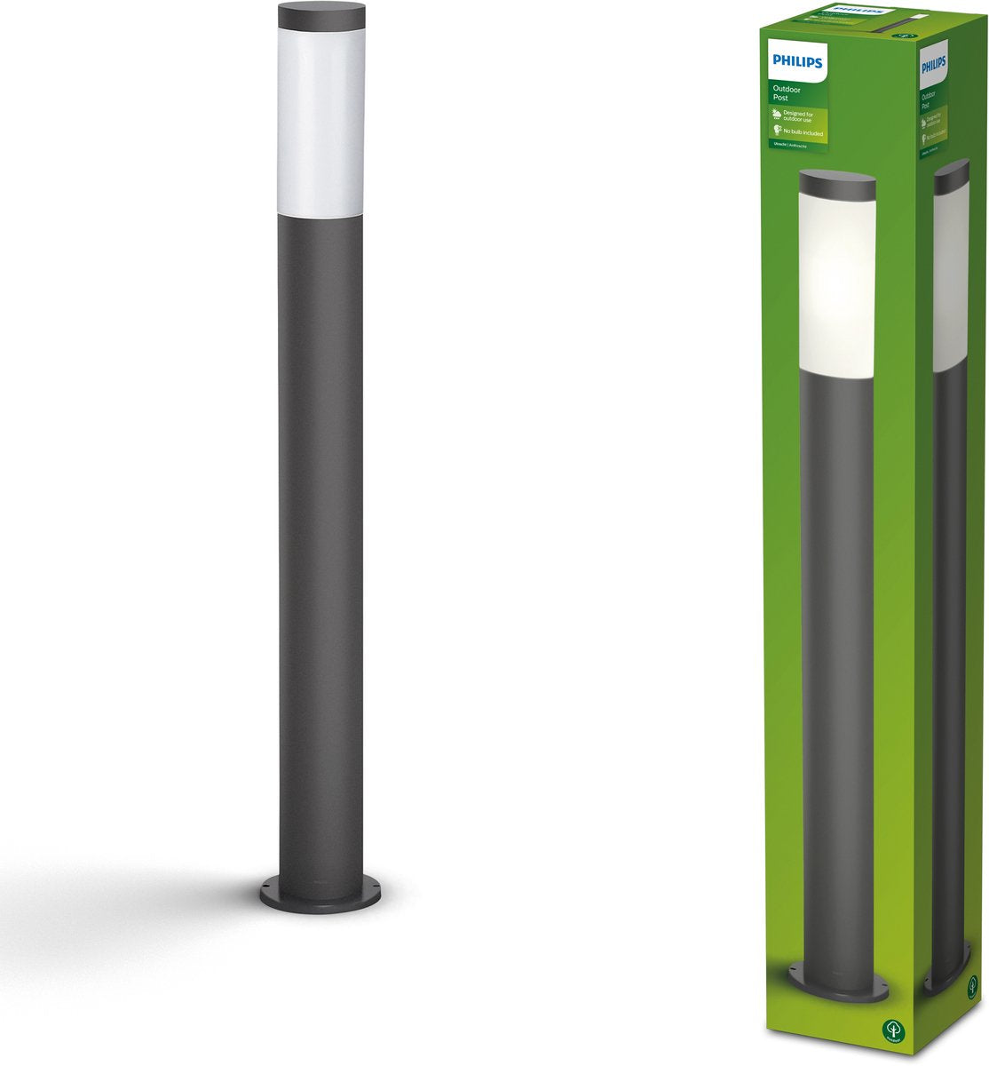 Philips led utrecht post anthracite 1x20w hv