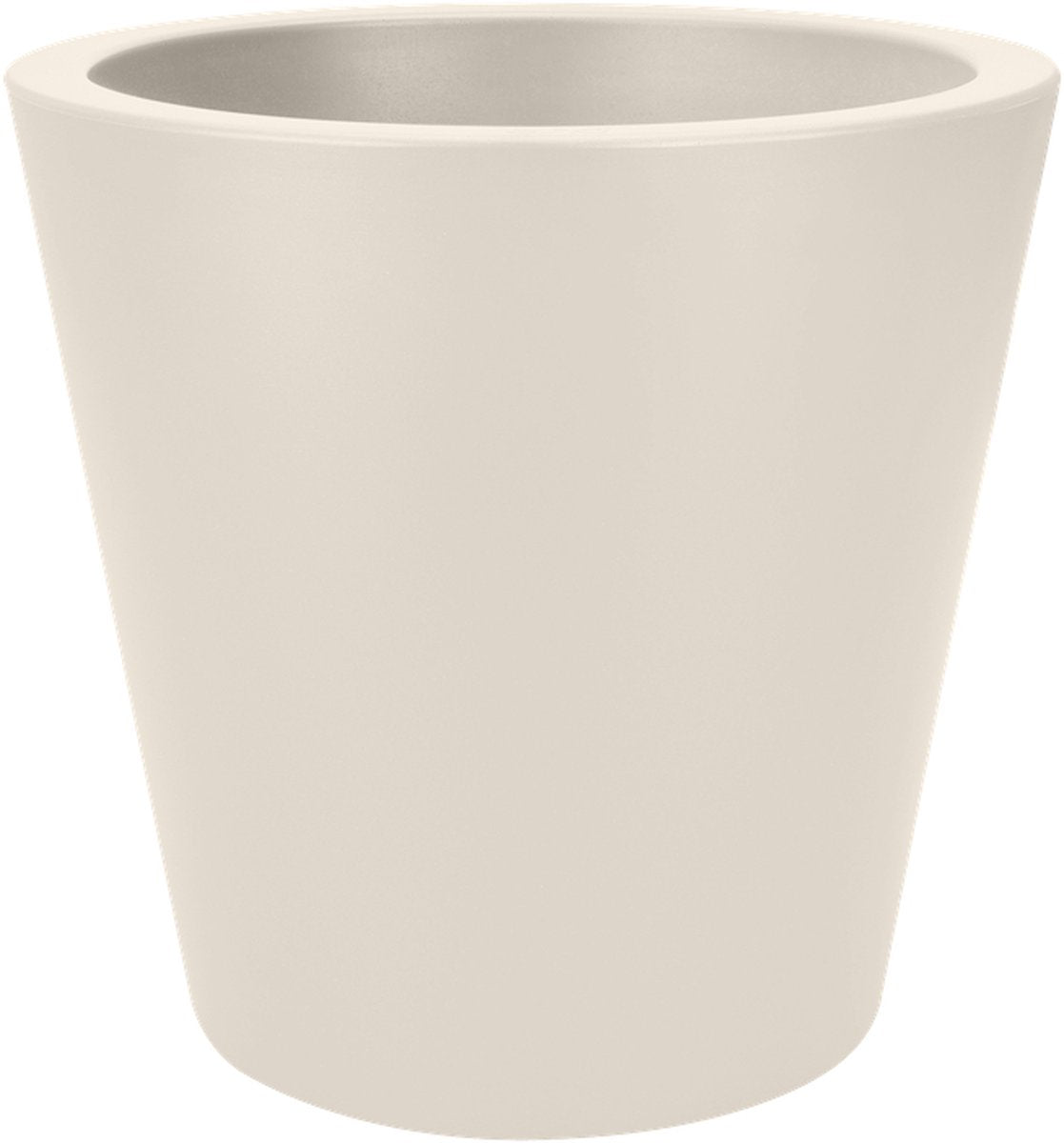 Elho pure straight round 50 - grote bloempot voor binnen en buiten - gerecycled plastic - ø 49.5 x h 51 cm - linnen wit