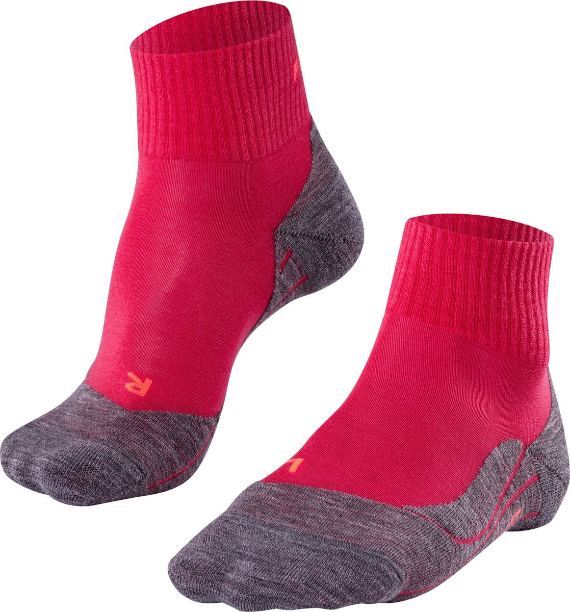 Falke TK5 kurze Anti-Blister Wandersocken aus dünnem Woll-Funktionsmaterial Damen Rot – Größe 41-42