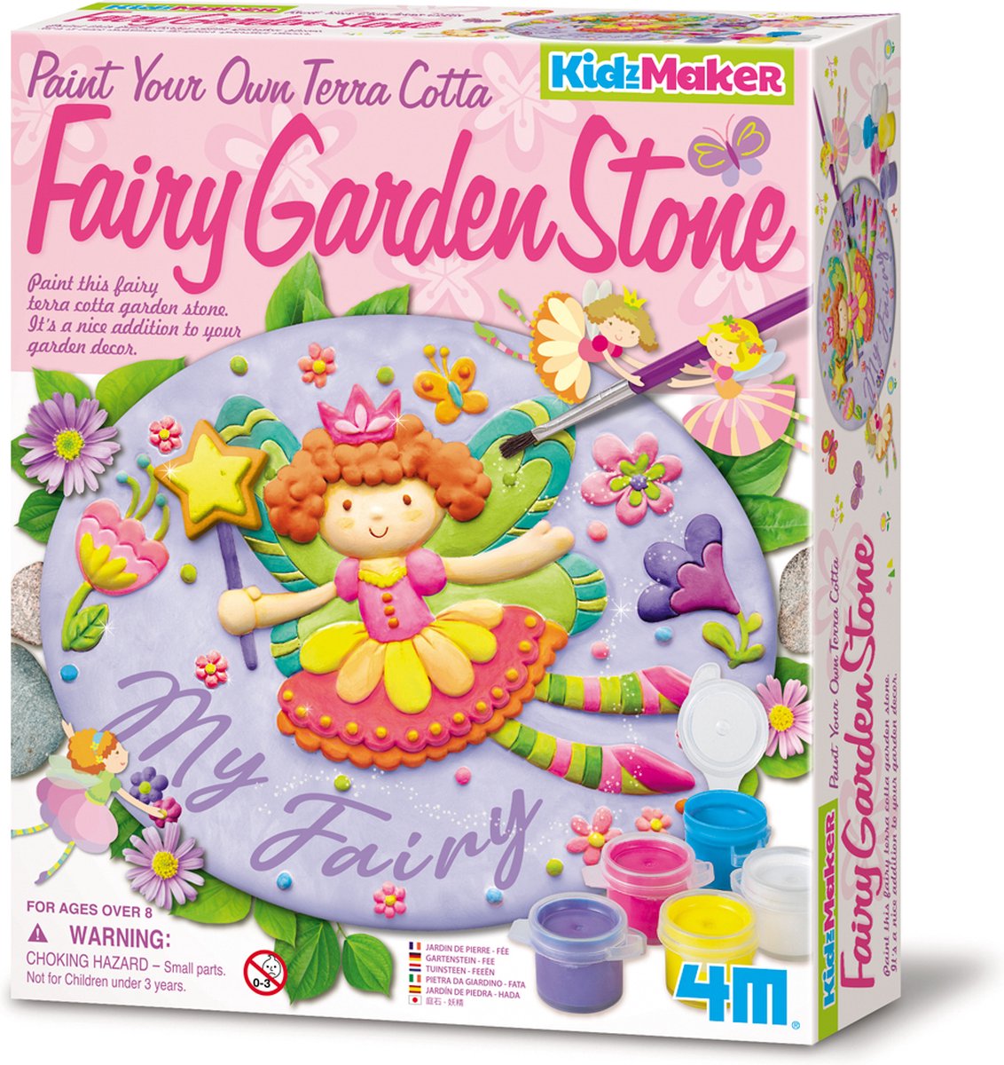 4 m Basteln – Bemalen Sie Ihren Terrakotta-Gartenstein – Fee – Hobby-Paket – Kindermacher – 8+