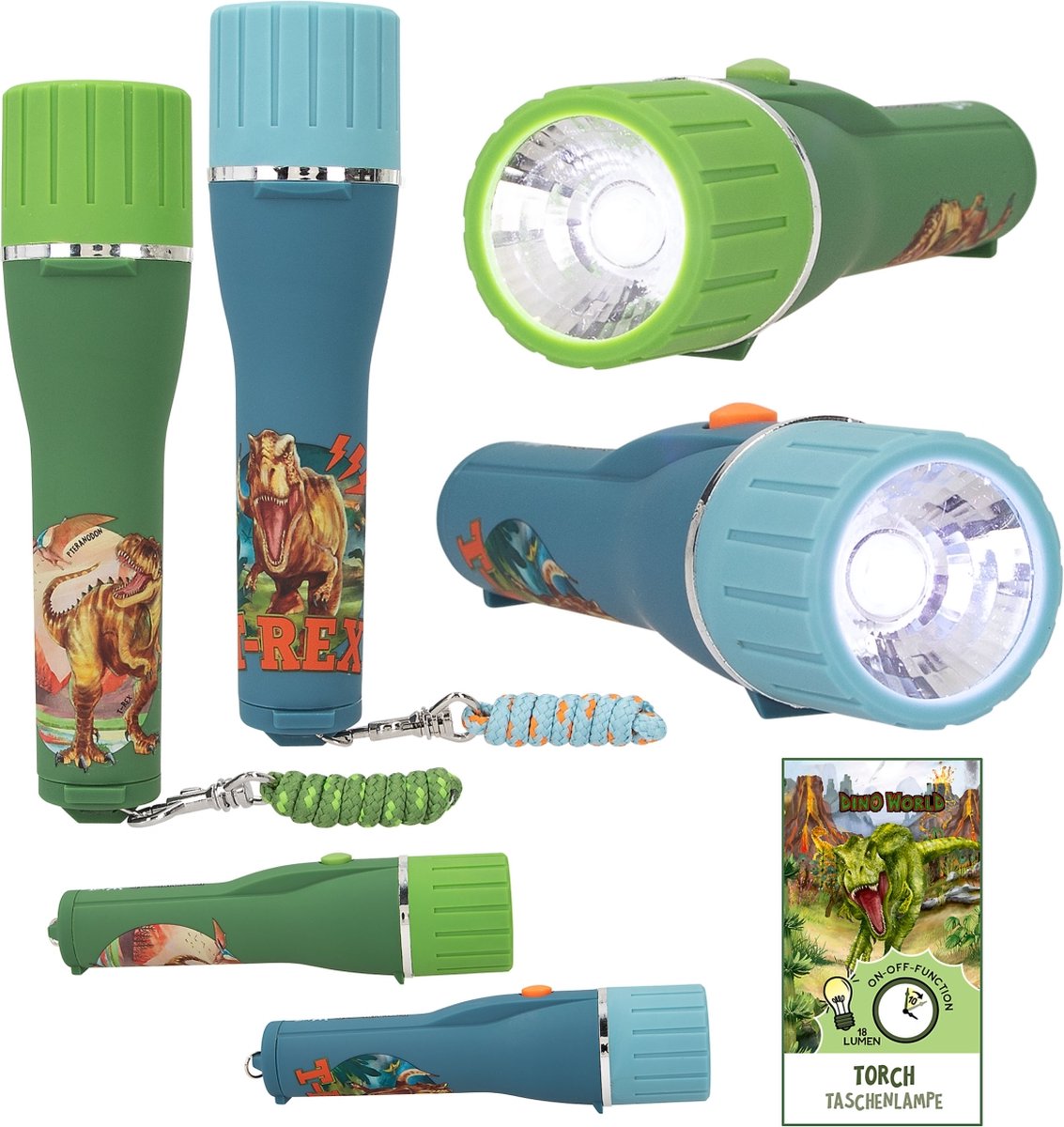 Depesche – Dino-Welt-Taschenlampe mit Timer
