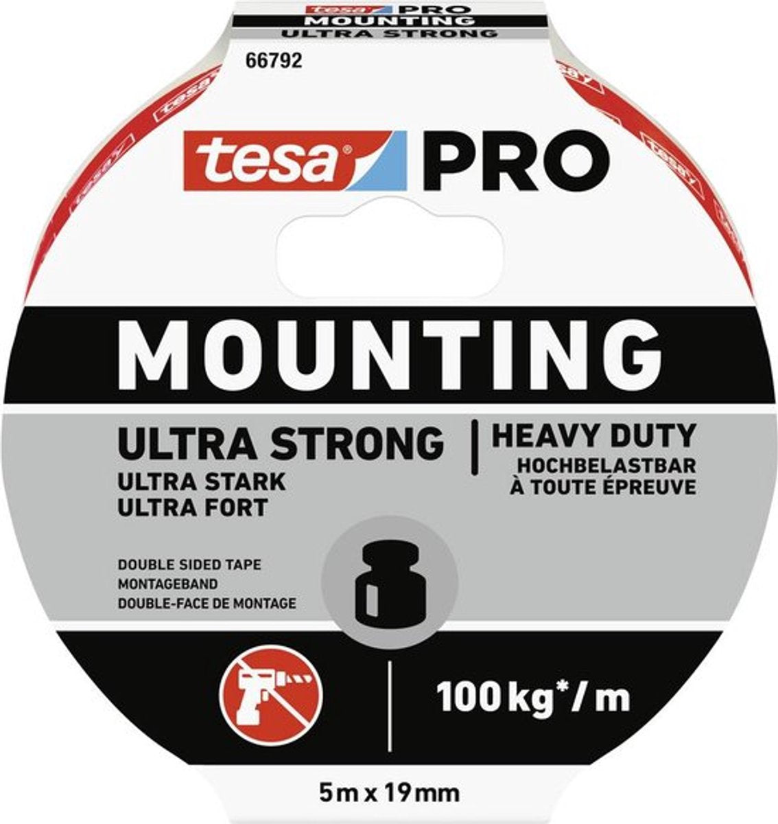 Tesa mounting pro ultra strong 66792-00001-00 montagetape wit (l x b) 5 m x 19 mm 1 stuk(s)