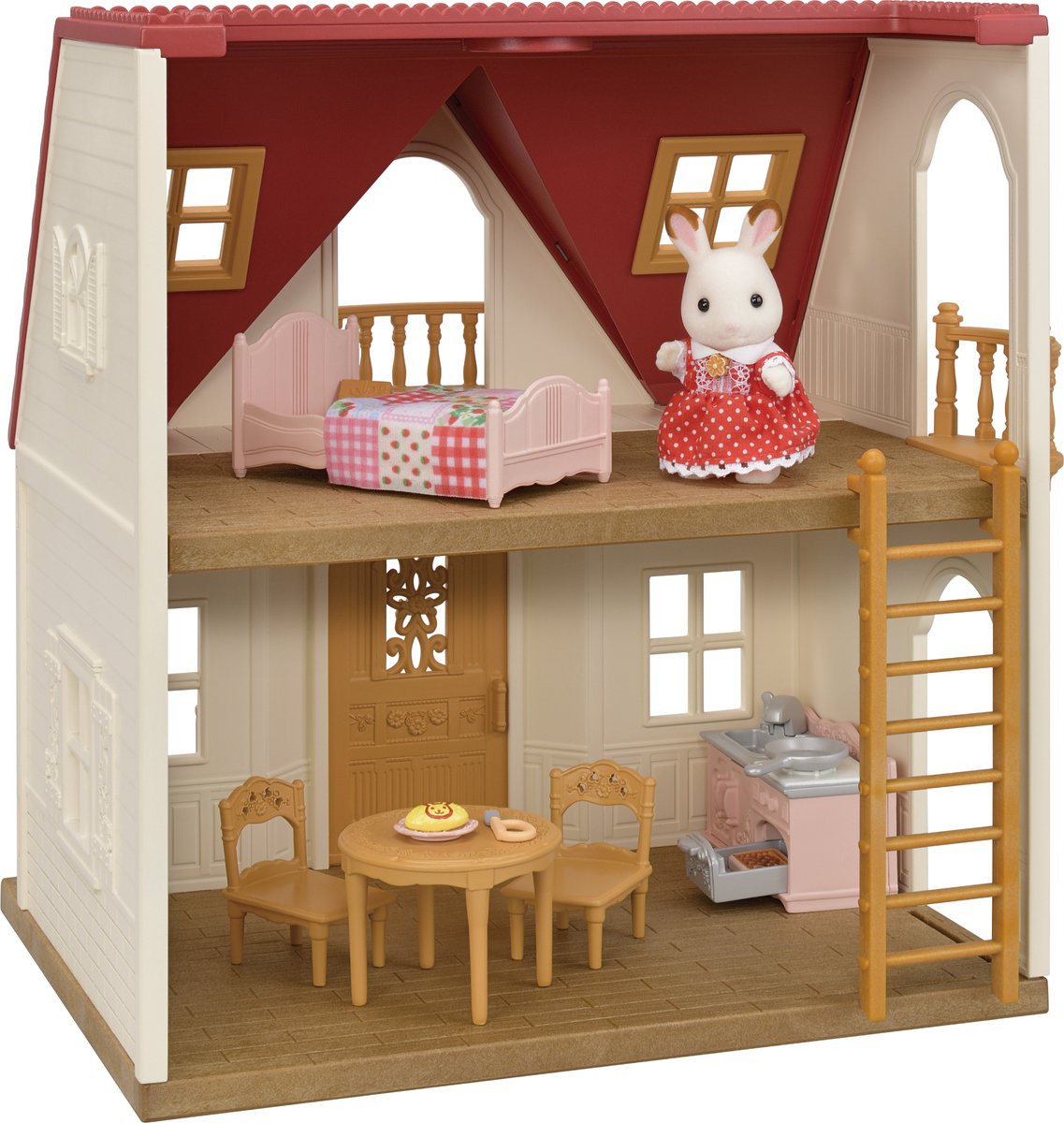 Epoch Sylvanian Family 5567, neues, gemütliches Cottage mit rotem Dach, Einsteigerhaus