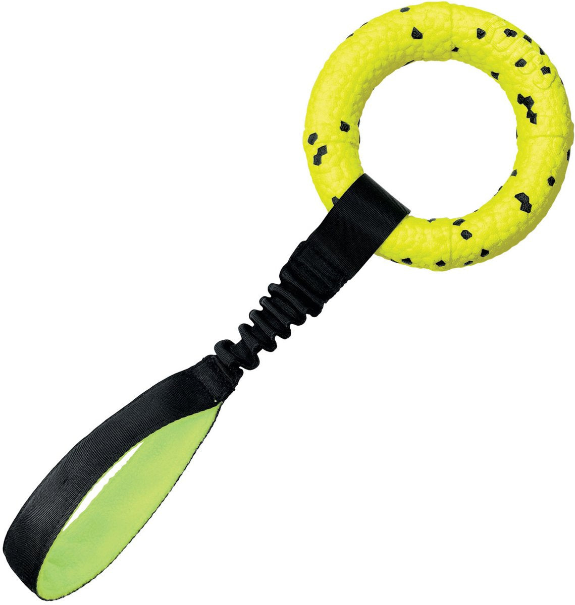Kong Reflexzerrer – Hundespielzeug – Apportier- und Ziehspielzeug – bissfest – dehnbar – schwimmend – 15,8 x 5,6 x 22,7 cm – gelb schwarz