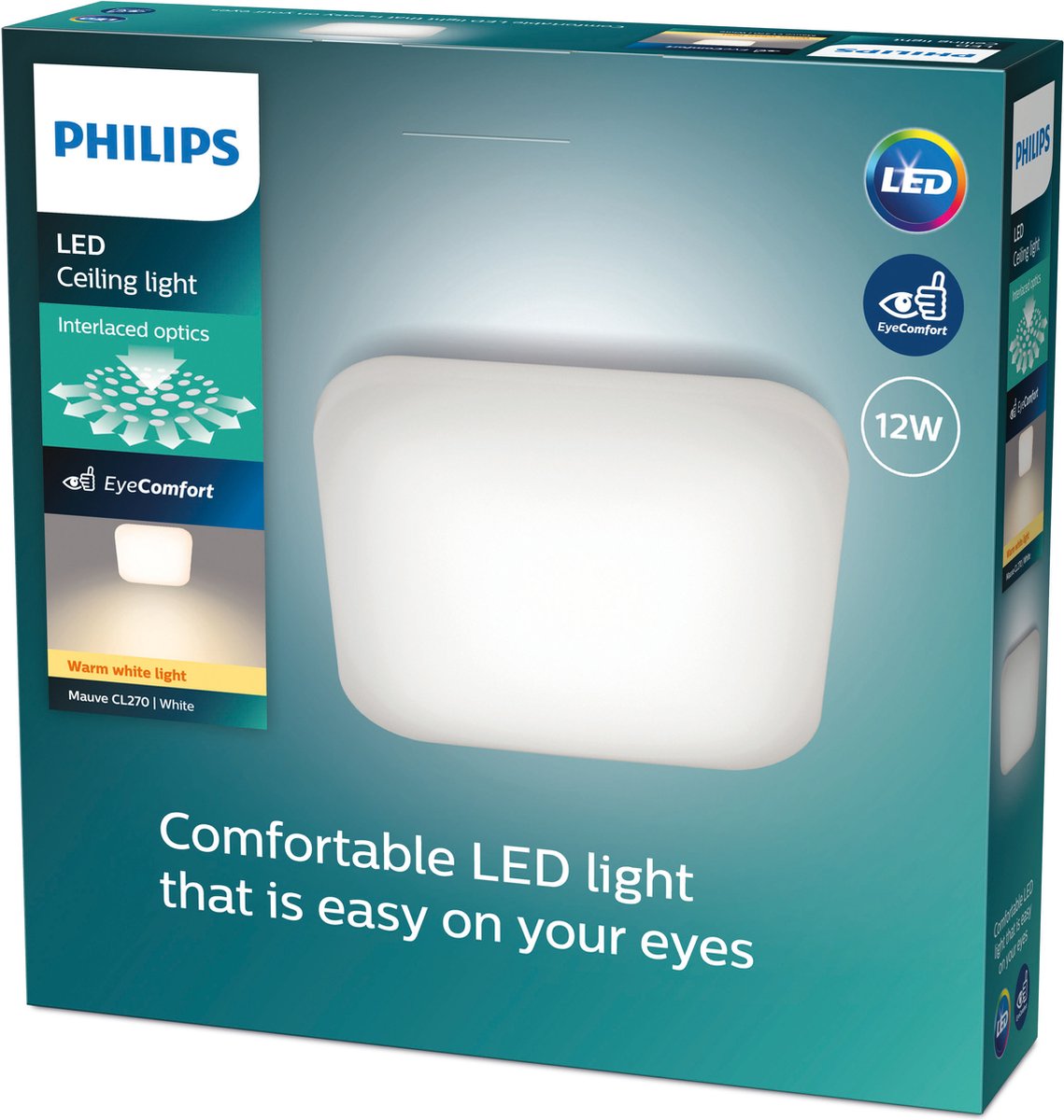 Philips led philips mauve plafondlamp wit 2700k 12w