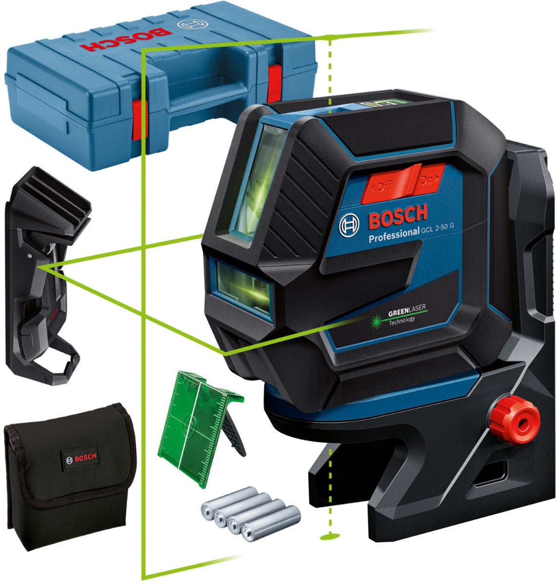 Bosch Professional GCL 2–50 g Kreuzlinienlaser grün im Koffer – 0601066m02