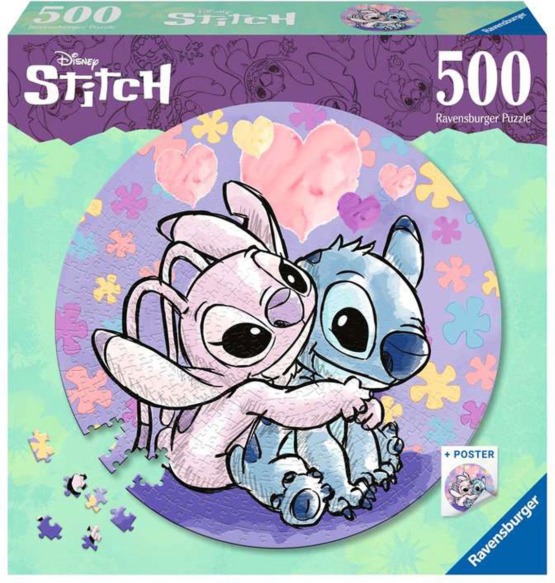 Ravensburger Puzzle Rundstich, 500 Teile.