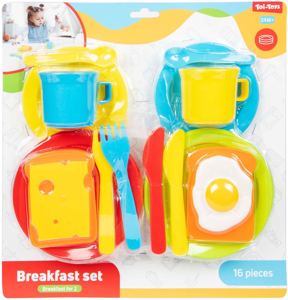 Toi-toys Home Food Frühstücksset, 16-teilig.