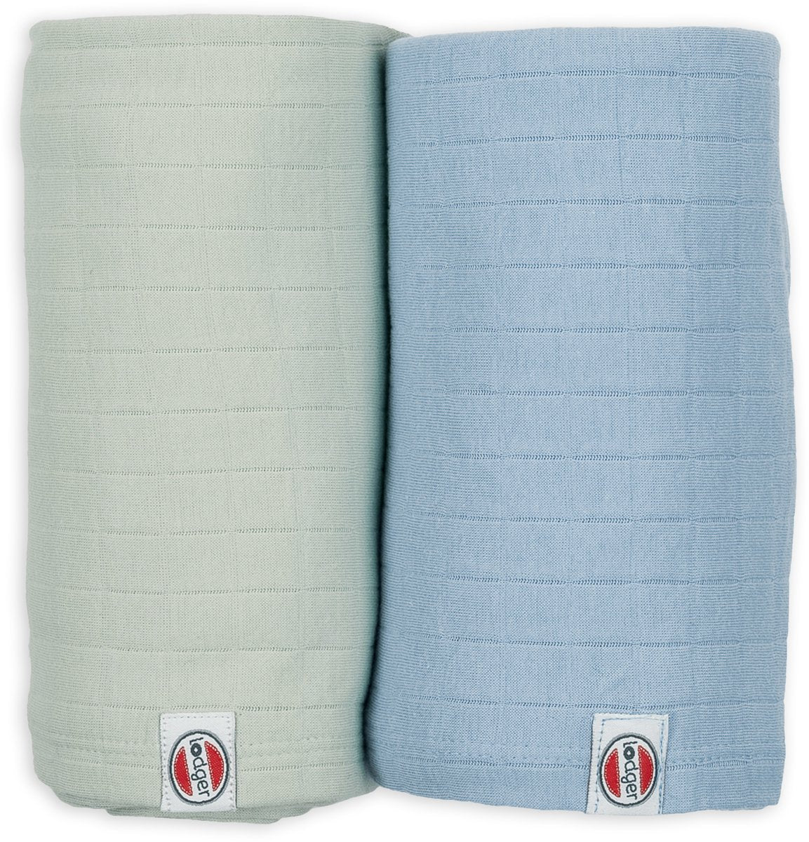 Lodger swaddler - hydrofiele doeken - groen blauw - 110x110cm - 2 stuks - biologisch katoen - hydrofiele luier