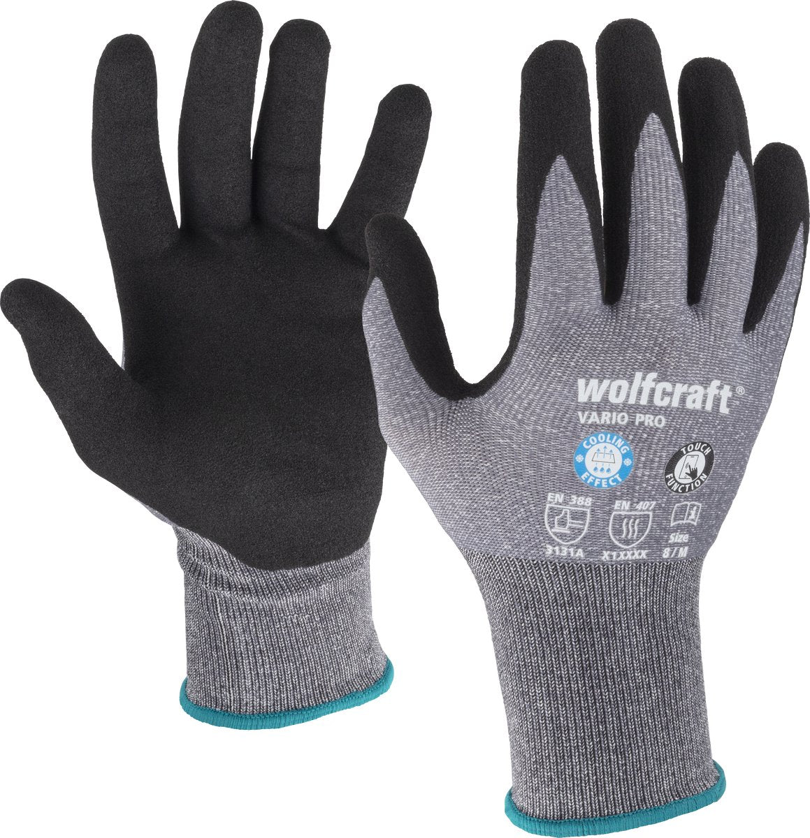 Wolfcraft – Arbeitshandschuhe Größe M – Thermatech – Nitril – Größe 8 – 4982000