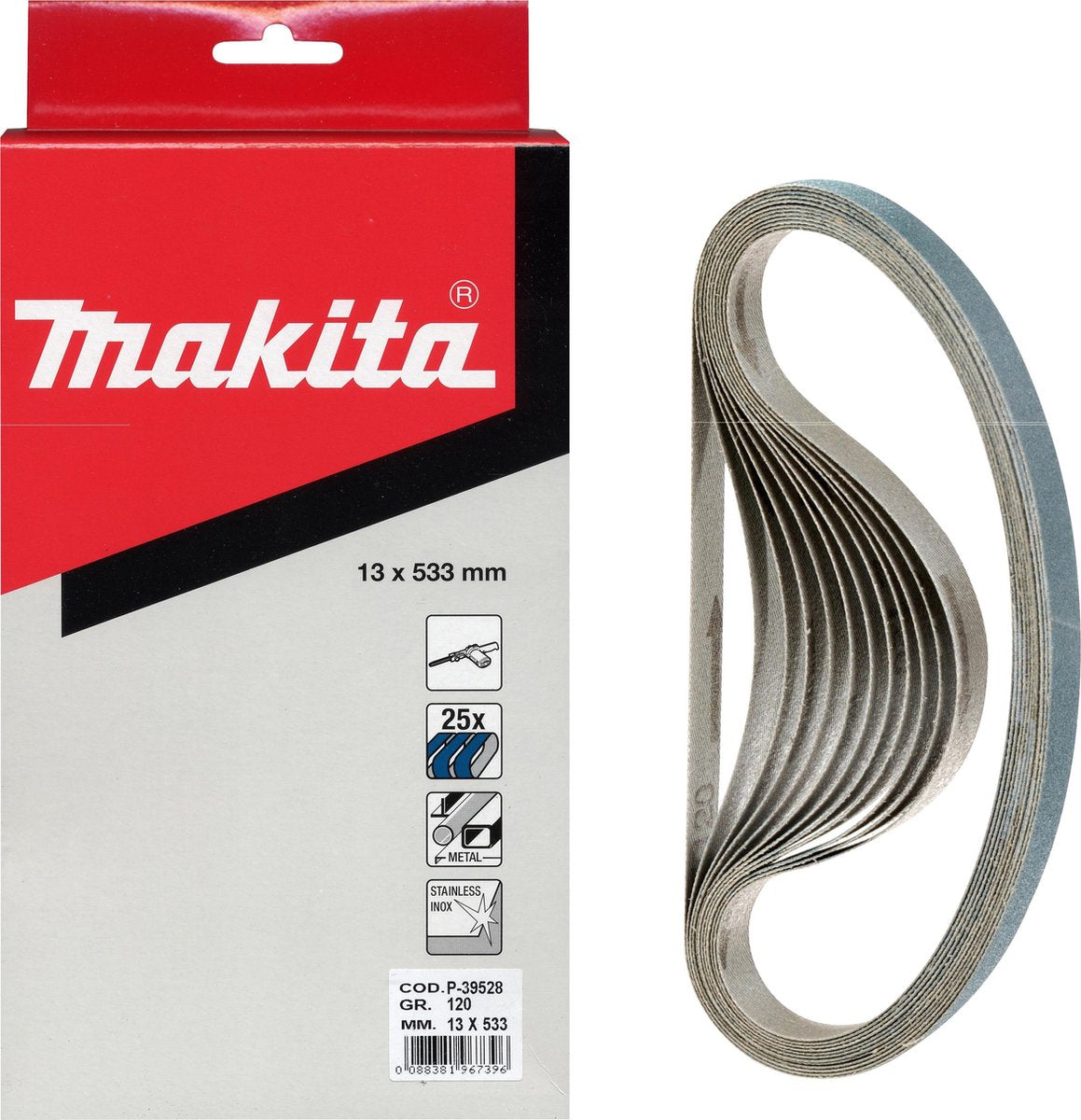 Makita Zubehör Schleifband blau Länge 533 mm Breite 13 mm Körnung 60 – P-39497
