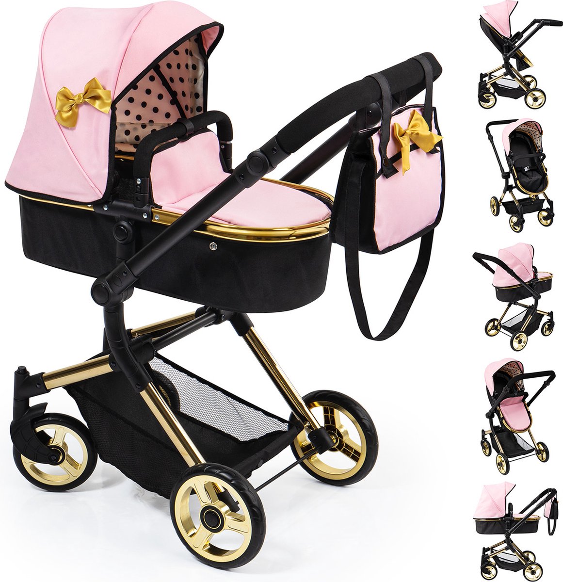 Bayer Design - Kombi-Puppenwagen Neo Vario - Schwarz Roségold