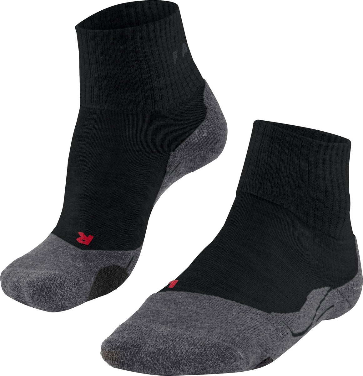 Falke TK2 kurze Anti-Blasen Wandersocken aus dickem Woll-Funktionsmaterial Damen Schwarz – Größe 39-40