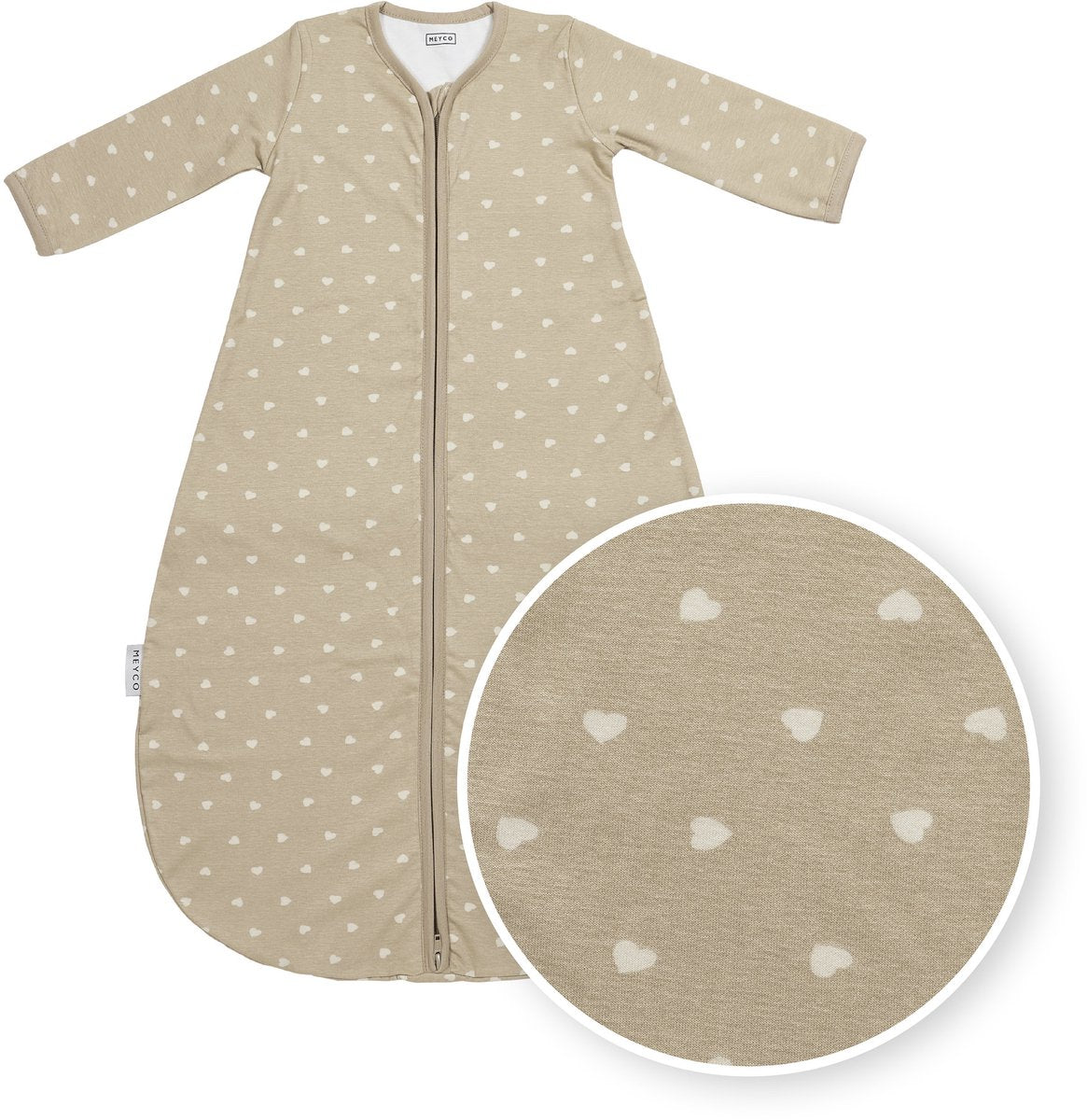 Meyco Baby Sweet Heart Babyschlafsack rund – Sand weicher Sand – 80 cm – 1,0 Tog