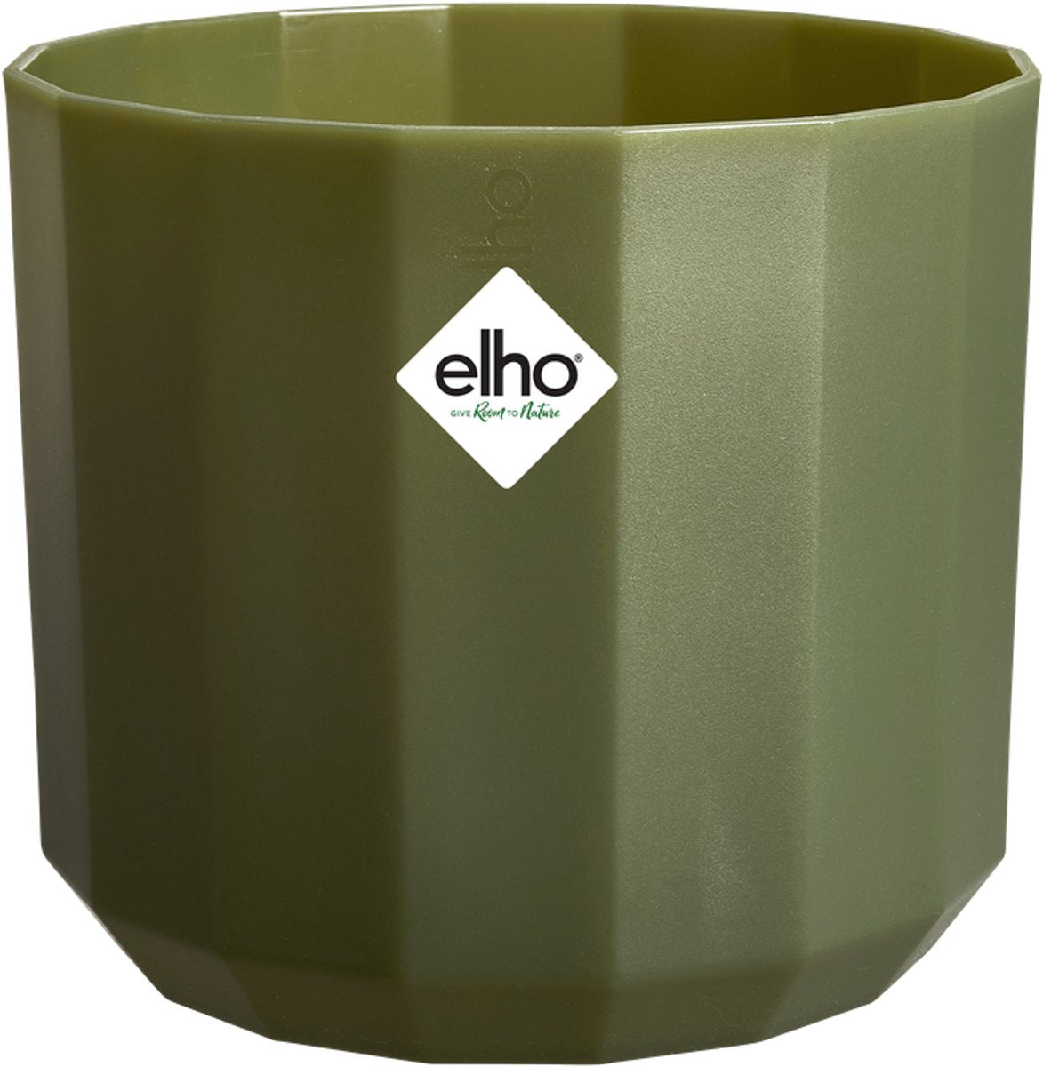 Elho facet rond 19cm - bloempot voor binnen - 100% gerecycled plastic - ø 18.6 x h 16.7 cm - forest green