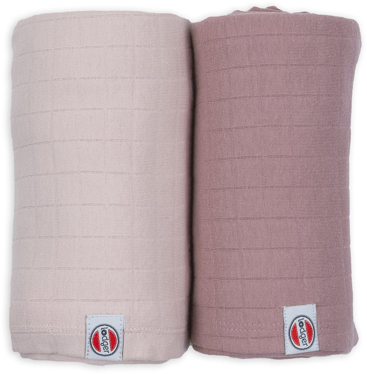 Lodger swaddler - hydrofiele doeken - roze paars - 110x110cm - 2 stuks - biologisch katoen - hydrofiele luier