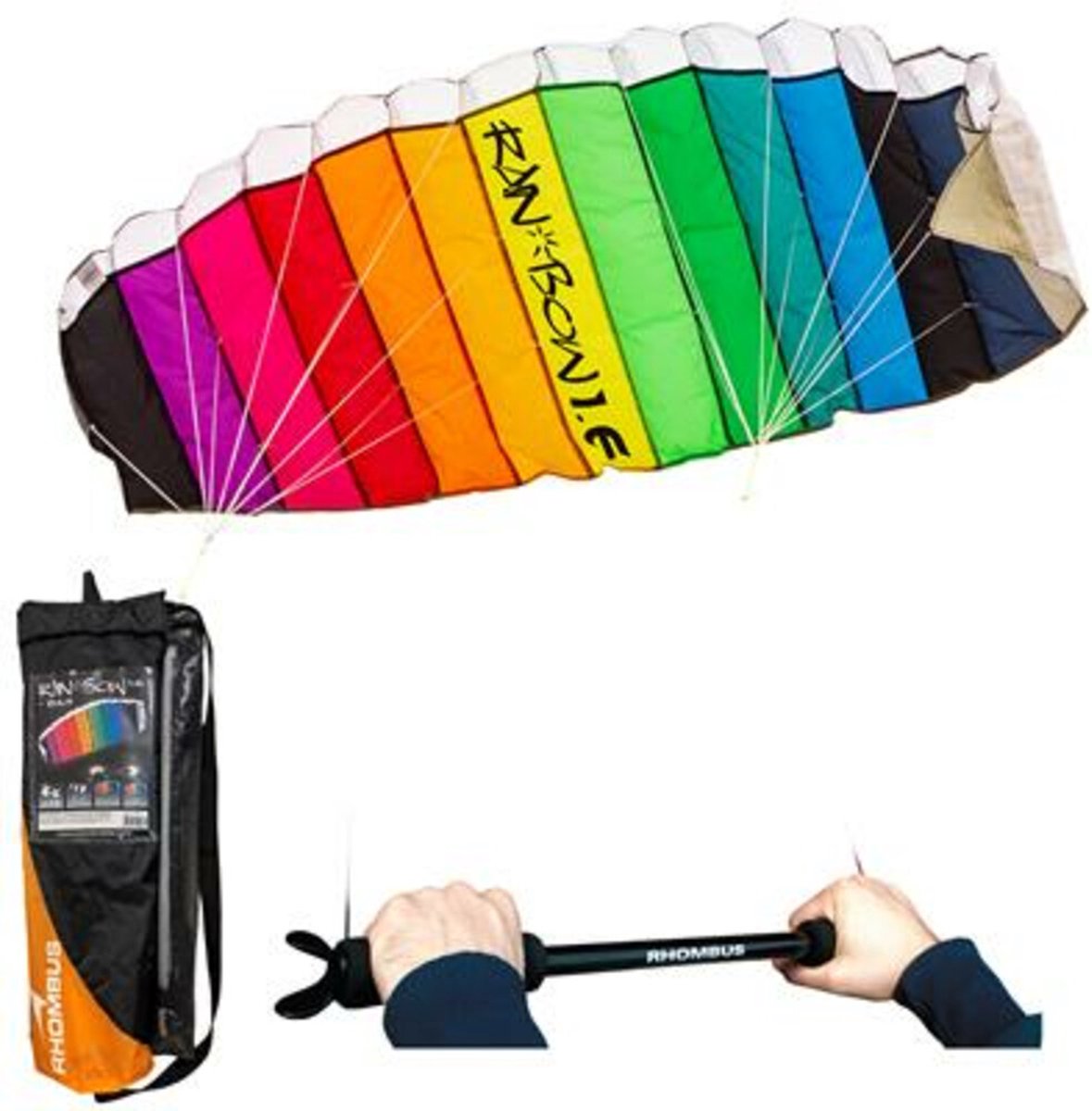 Rhombus Rainbow 1.6 Matratzendrachen 160x55 cm + Stange