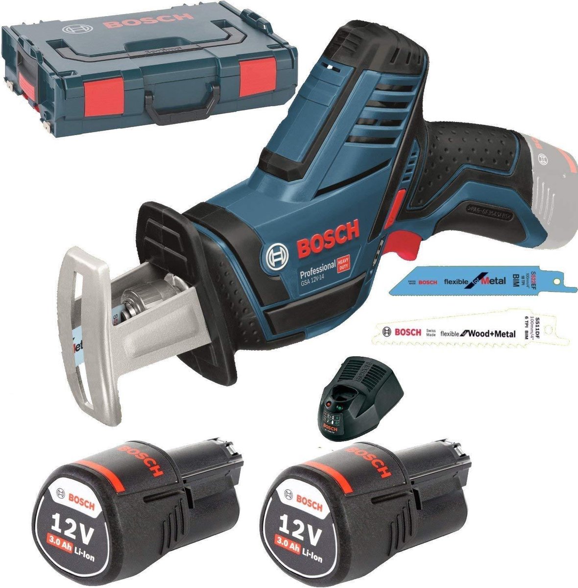 Bosch Professional GSA 12V-14 Säbelsäge – mit 2x 12V Akku und Ladegerät