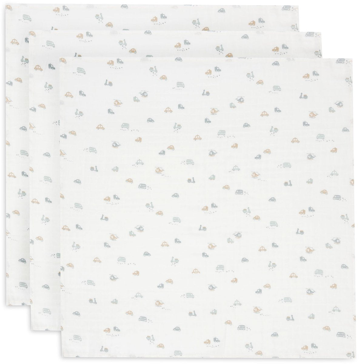 Jollein - hydrofiele doek small 70x70cm - inbakerdoek - zacht katoen - 3 stuks - on the go