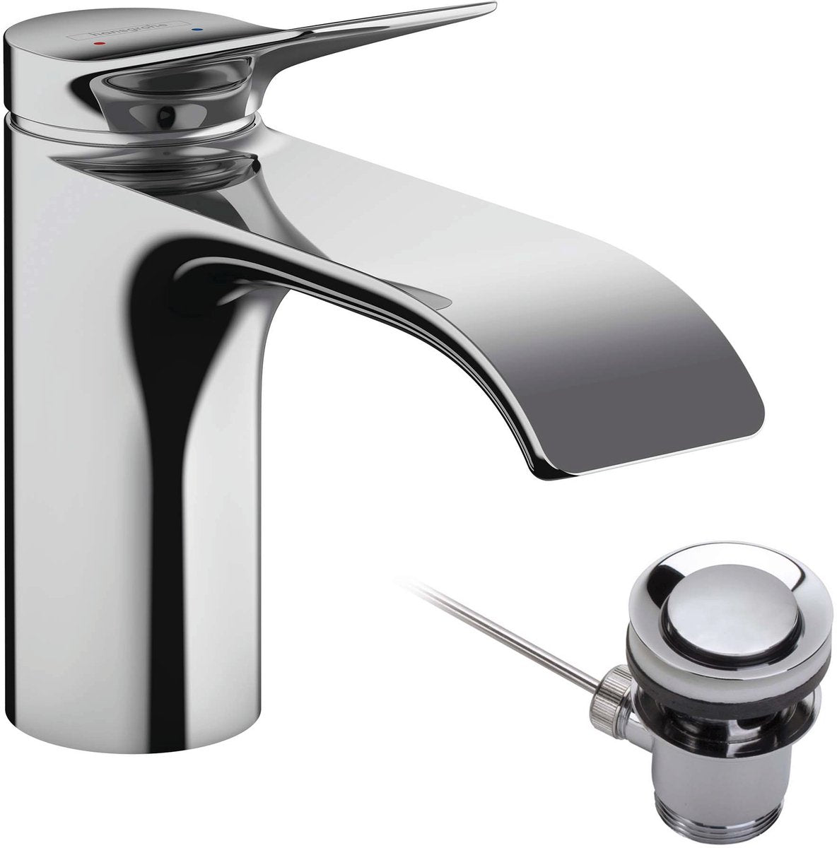Hansgrohe vivenis - Waschtischarmatur 80, inkl. Ablaufgarnitur, Ecosmart, Chrom 75010000