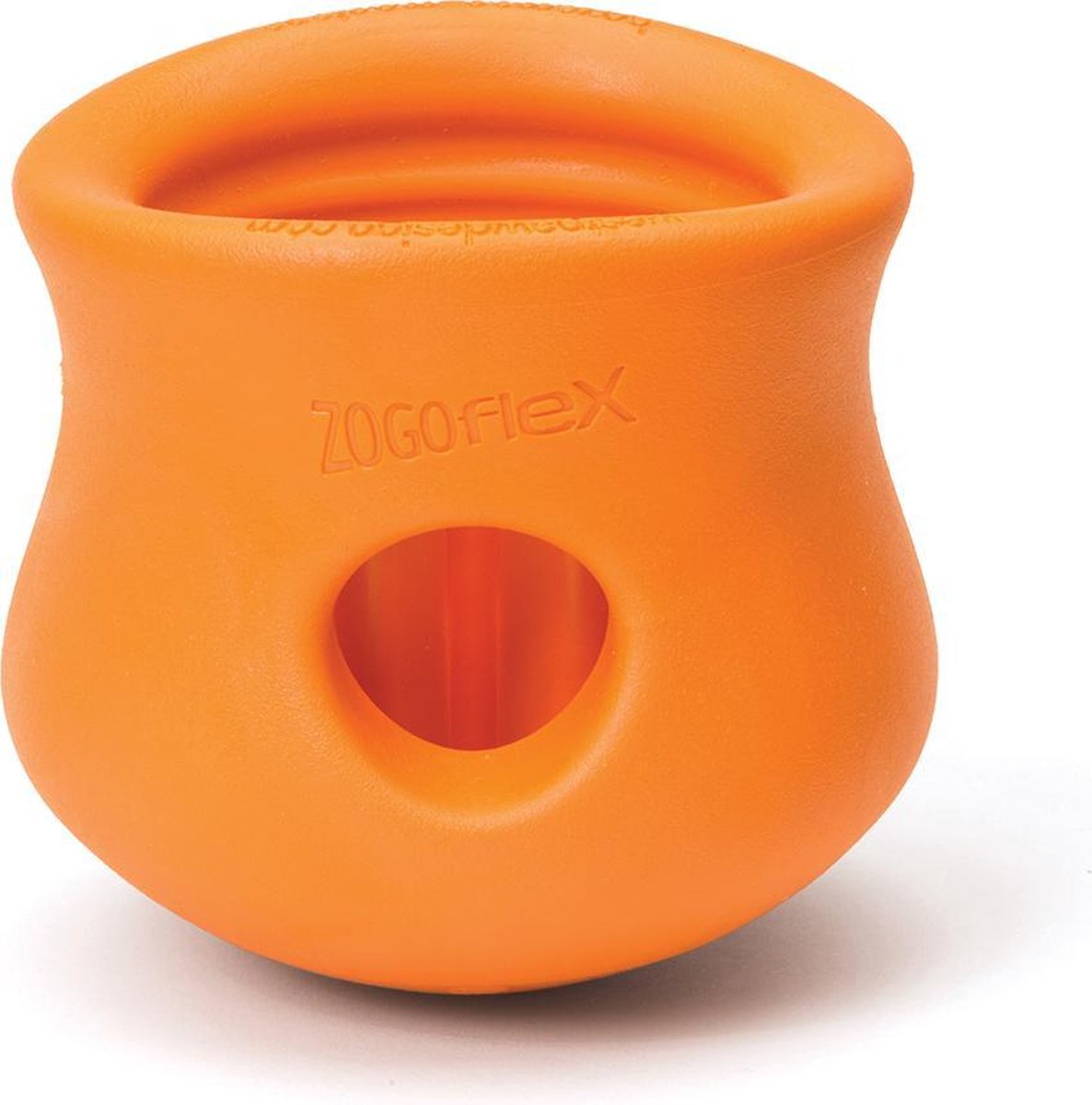 West Paw Toppl Zogoflex – starkes Hundespielzeug – Slowfeeder – orange – groß – 10 cm