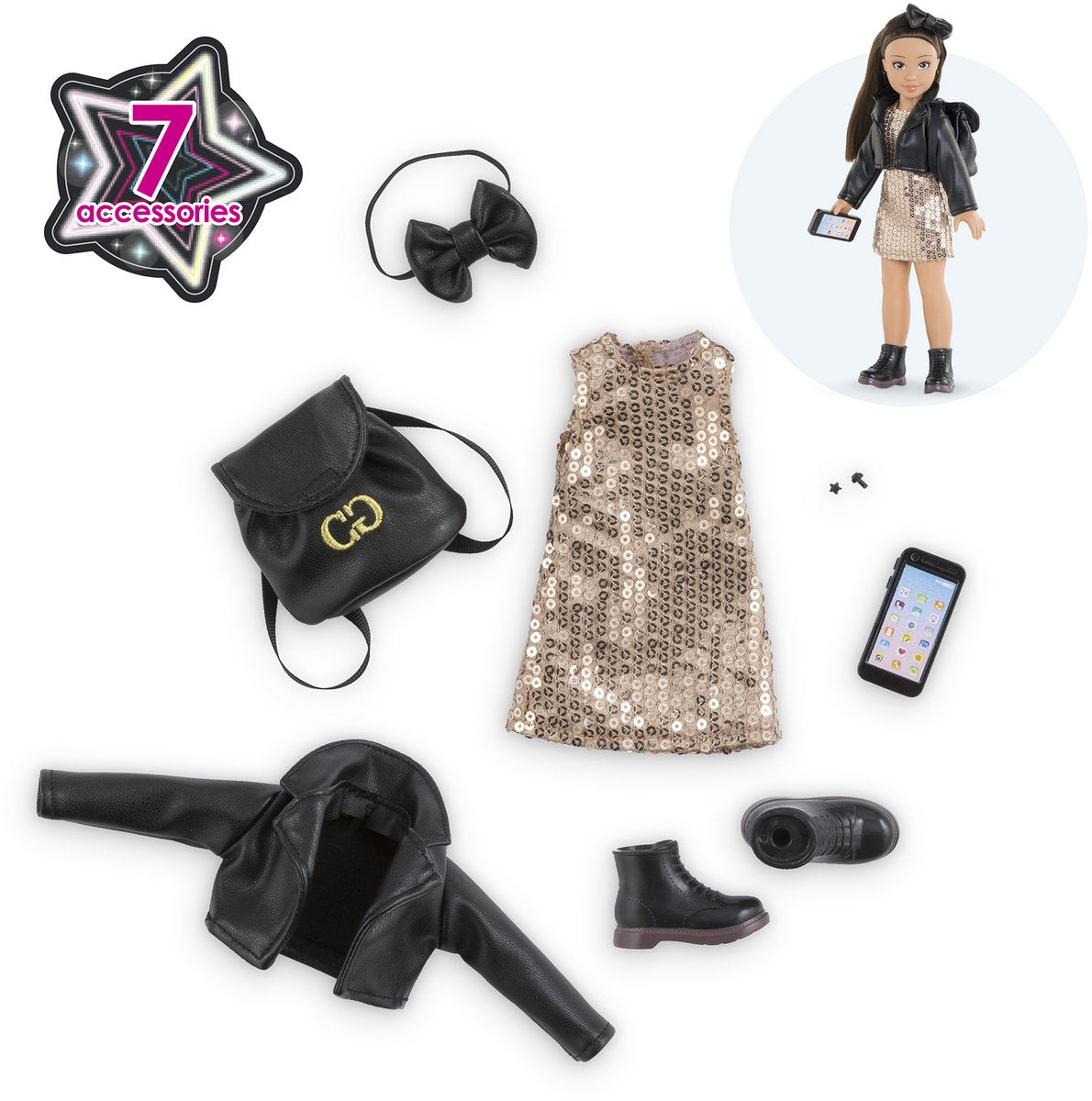 Corolle Puppenkleidungs-Party-Set – Party-Outfit für Mädchenpuppen.