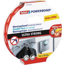 Tesa doppelseitiges Montageband Power Bond Ultra Strong für dauerhafte Montage – 5 m