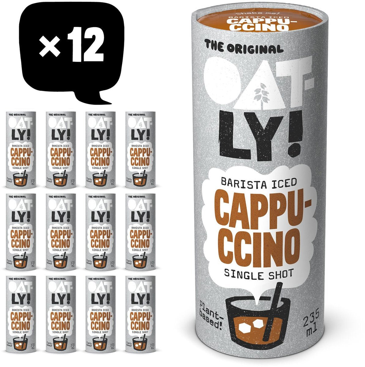 Hafer! oatly oats Barista Iced Cappuccino – 12x235ml – pflanzlicher Eiskaffee – Kaffee – Vorteilspackung