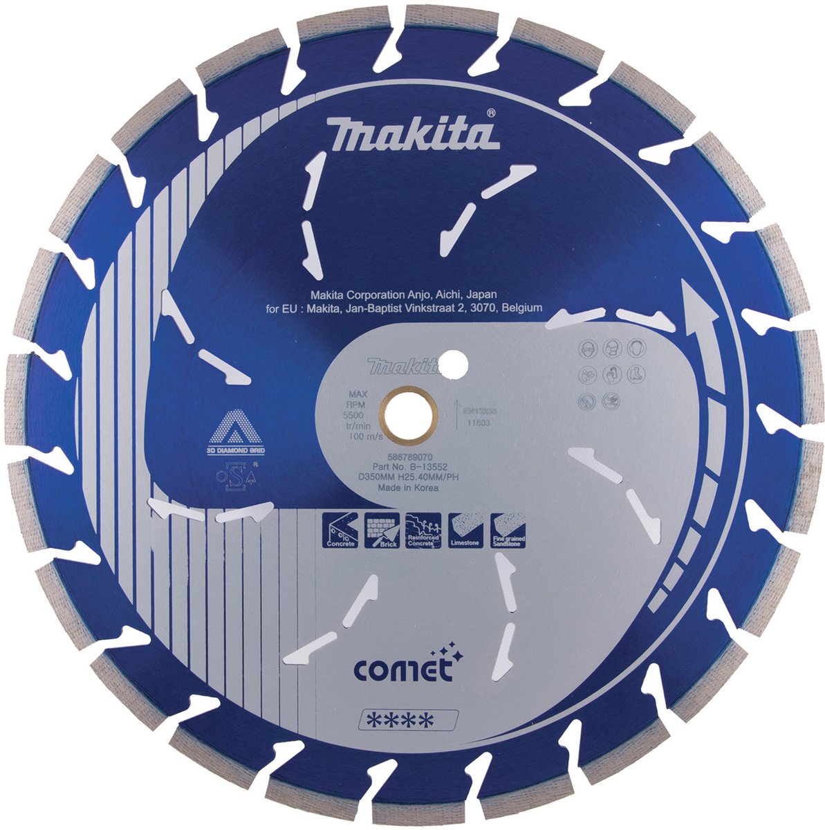 Makita b-13552 Diamantscheibe 350x25,4x3,2mm blau