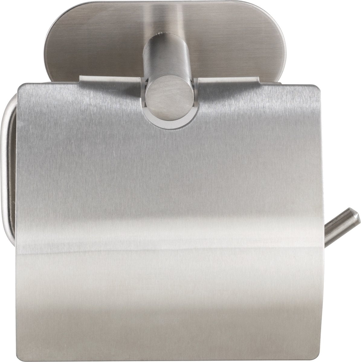 Wenko turbo-loc® Toilettenpapierhalter mit Klappe Orea Edelstahl matt - Toilettenpapierhalter - Toilettenpapierhalter - Montage ohne Bohren - selbstklebend - 10 Jahre Garantie
