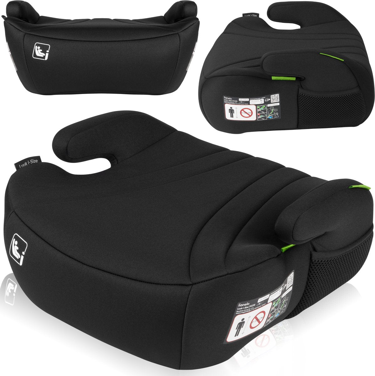 Lionelo luuk i-size – Sitzerhöhung Auto 6–12 Jahre 125–150 cm – breiter Sitzerhöhung mit EPE-Schaum – ergonomische Armlehnen – waschbarer Bezug – Autositz