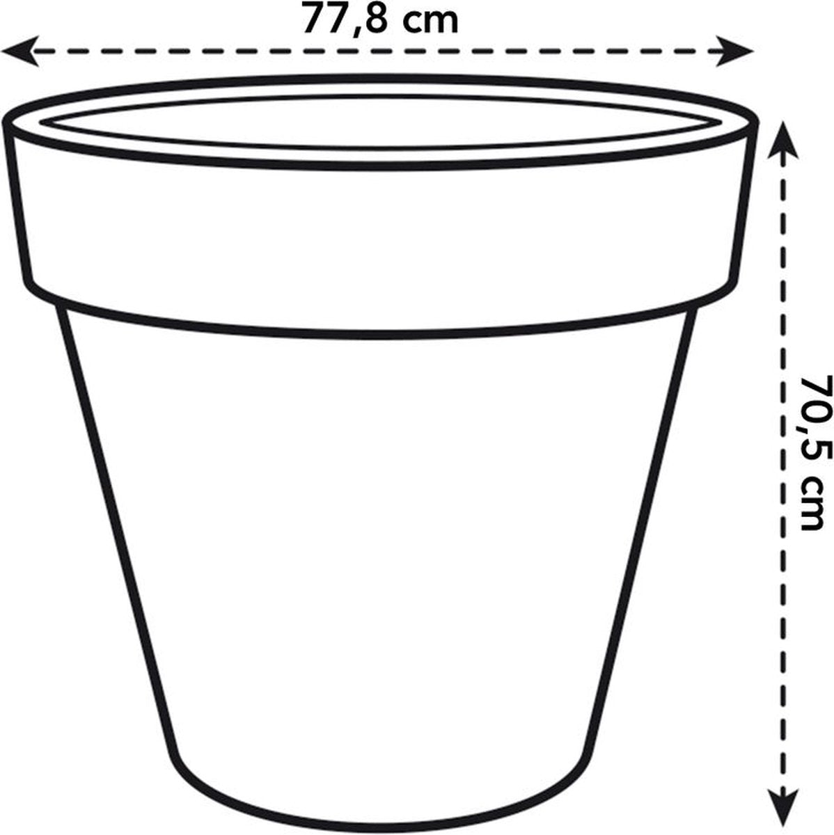 Elho pure round 80 - grote bloempot voor binnen buiten - gemaakt van gereycled plastic - ø 77.0 x h 70.0 cm - linen white