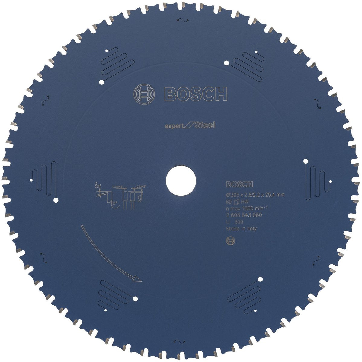 Bosch Kreissägeblatt Expert für Stahl 305 x 25,4 x 2,2 mm, 60
