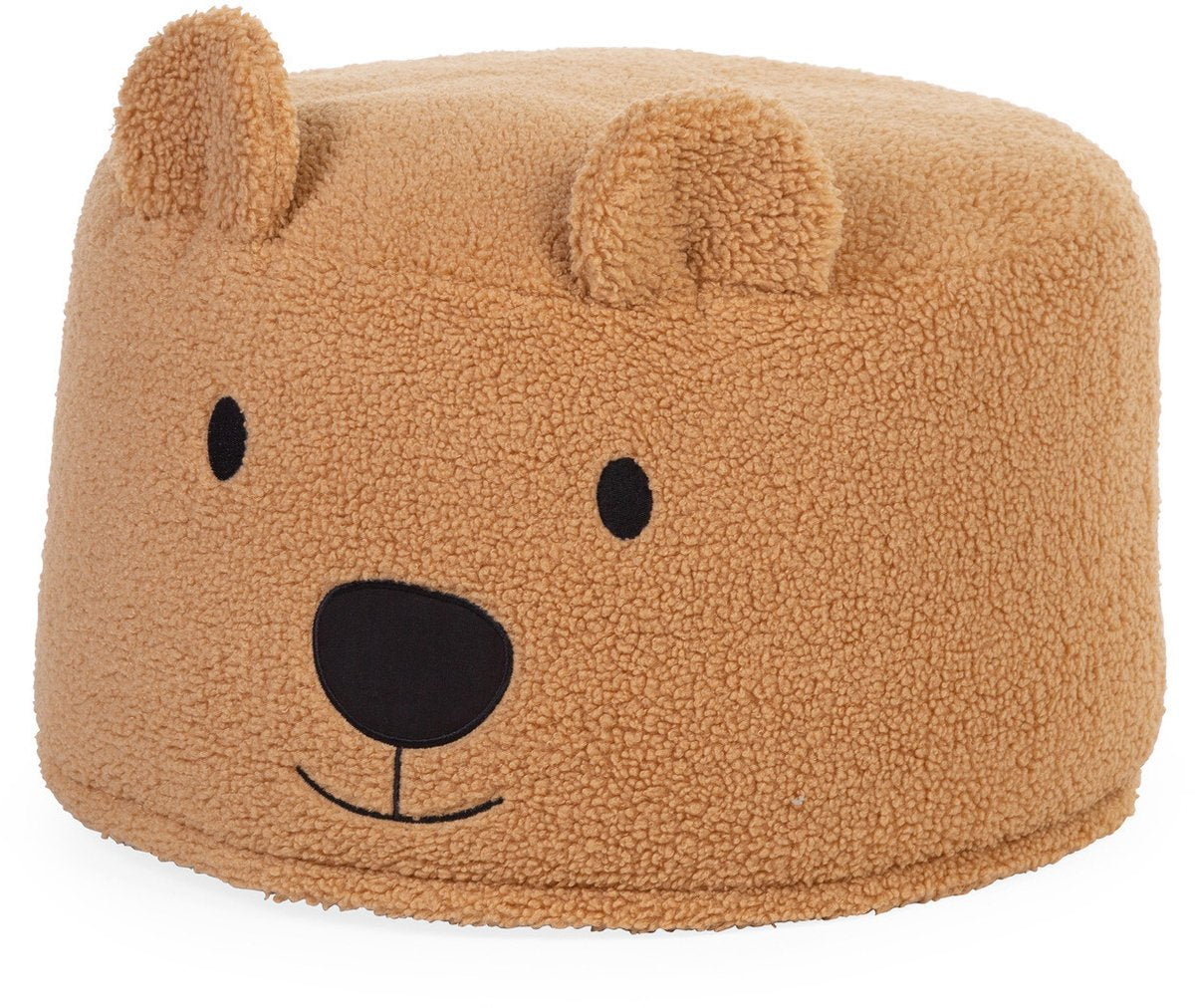 Childhome Teddybär-Pouf – 40 x 40 x 25 cm – weicher beigefarbener Pouf mit abnehmbarem, waschbarem Bezug – für Kinder ab 2 Jahren
