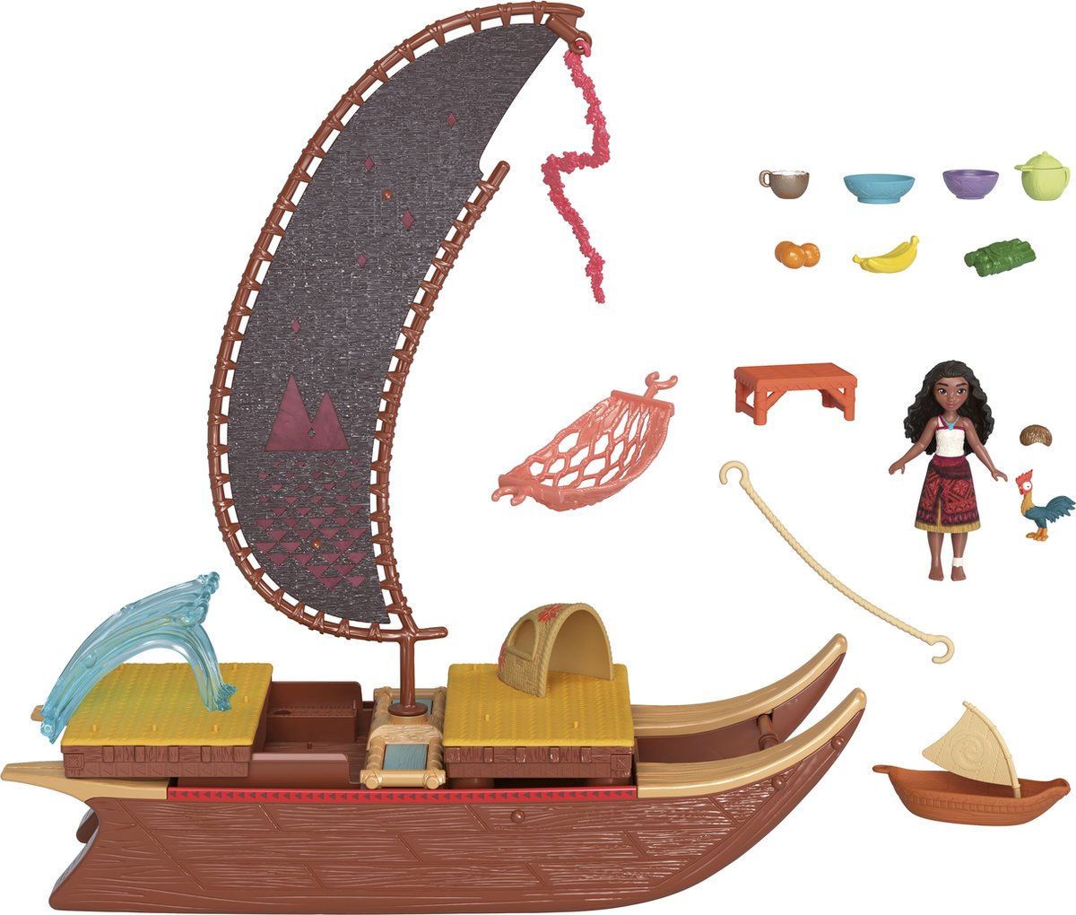 Disney-Prinzessin, kleine Vaiana-Puppe, verwandelndes Boot