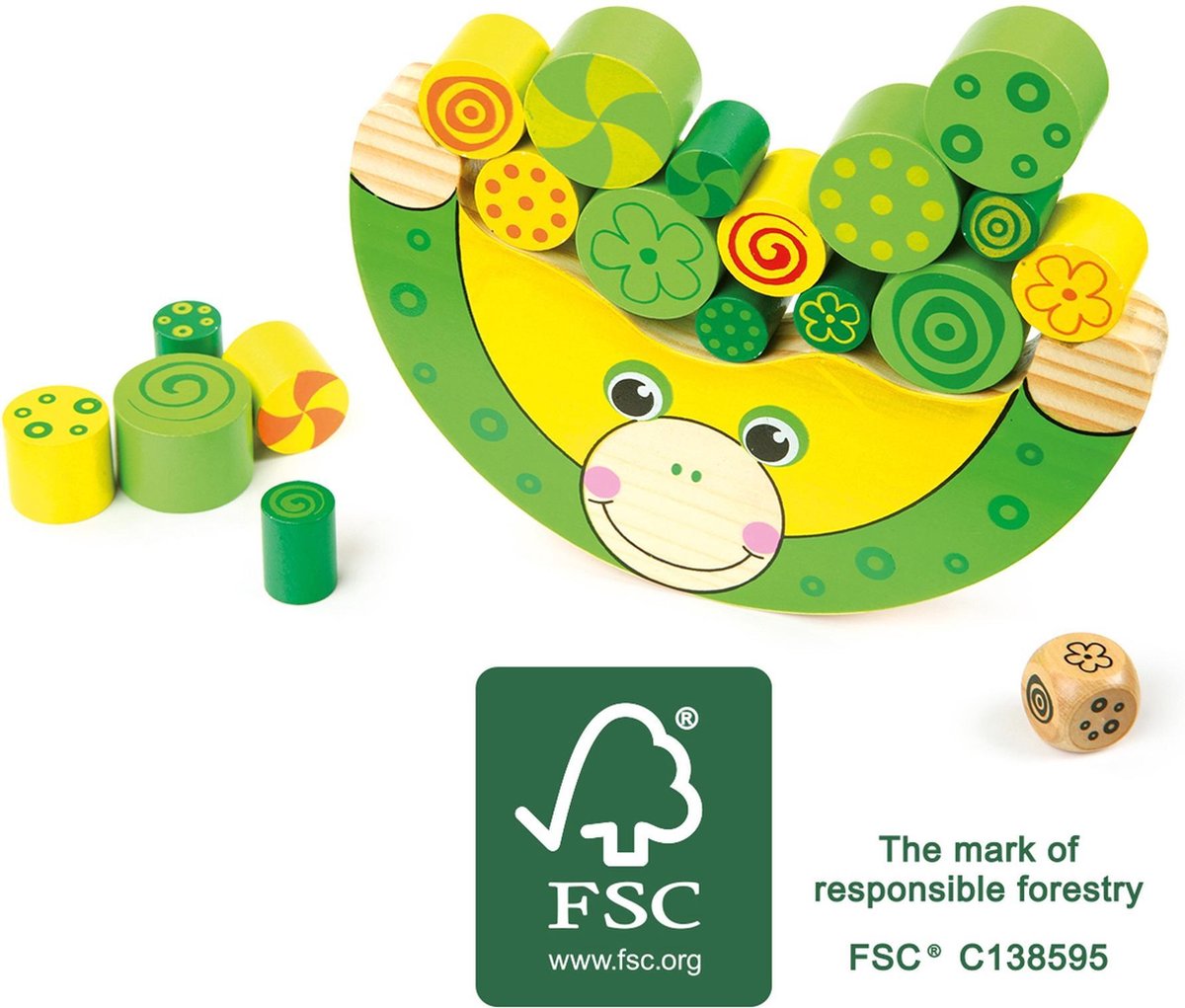 Small Foot - Balance-Spielfrosch aus Holz, 20 Stk.