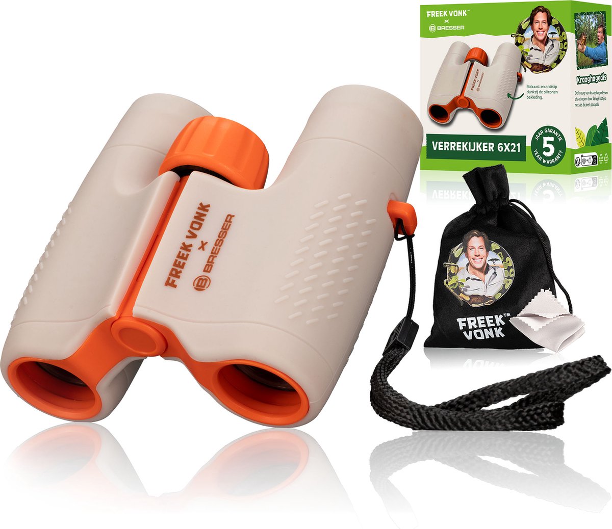 Freek Spark x Bresser - 6x21 Fernglas für Kinder - mit Tasche - leicht und kompakt