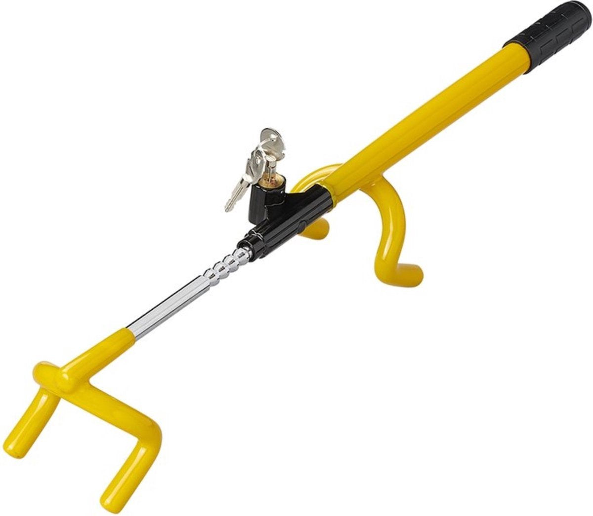 Proplus stuurslot - airbagslot - stuurslot - stuurvergrendeling - inclusief 2 sleutels - universeel - verstelbaar van 21 tot 37 cm - geel
