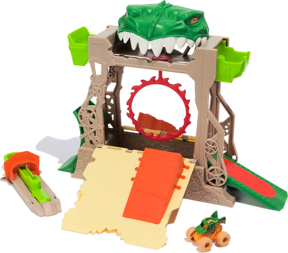 Monster Jam Mini Jams – Dungeon of Doom-Spielset mit einzigartigem Metalldrachen-Monster-Jam-Truck – Maßstab 1:87