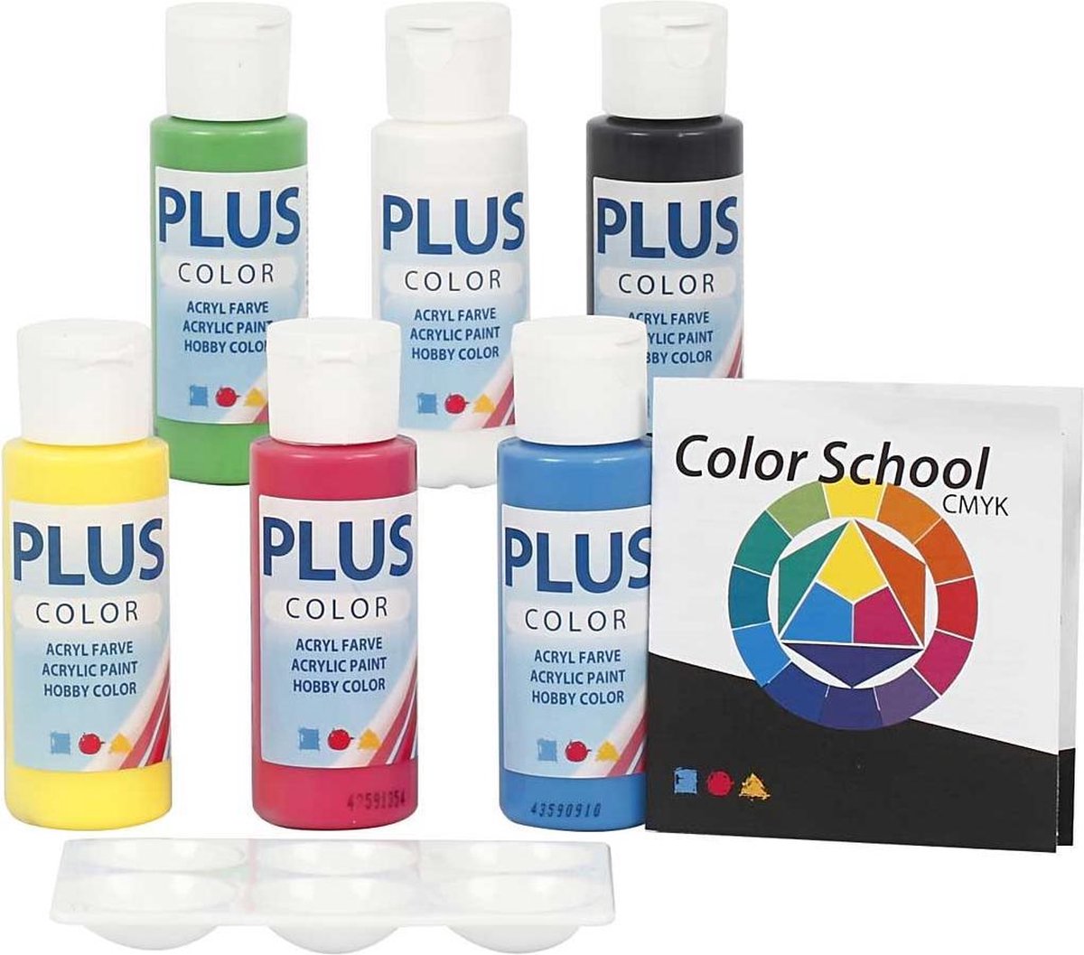 Plus Color Acrylfarbe, Grundfarben, 6x60 ml 1 Dose