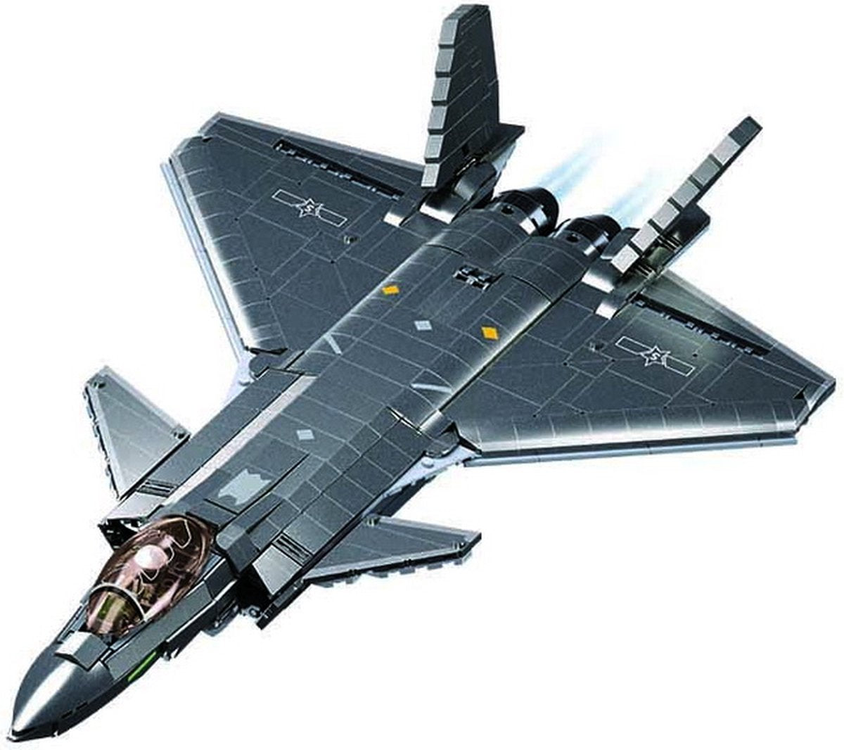 Sluban Modelbricks J20 Stealth Fighter Flugzeug Bauspielzeug – Konstruktionsspielzeug Modellbau – Baukasten mit 1007 Bausteinen – M38-B1187 ab 12 Jahren