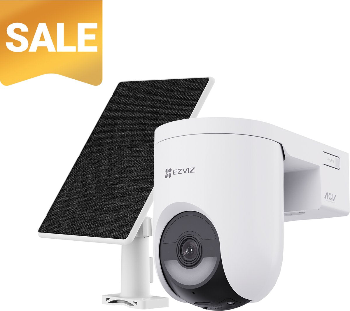 Ezviz HB8 Lite 4G WiFi6-Kit – 2K+ PTZ-Überwachungskamera 5-W-Solarpanel – 360°-Sicht – KI-Erkennung – Farbnachtsicht – Sirenenscheinwerfer – keine monatlichen Kosten