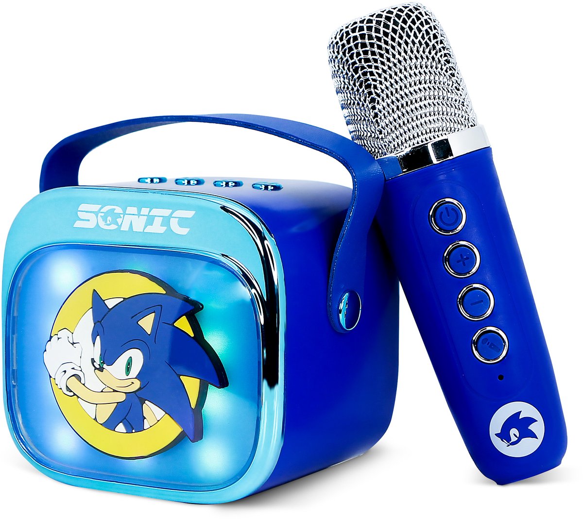Otl Technologies Sonic the Hedgehog – Karaoke-Set für Kinder – kabelloses Mikrofon und Lautsprecher – mit Lichteffekten – Sprachverzerrung