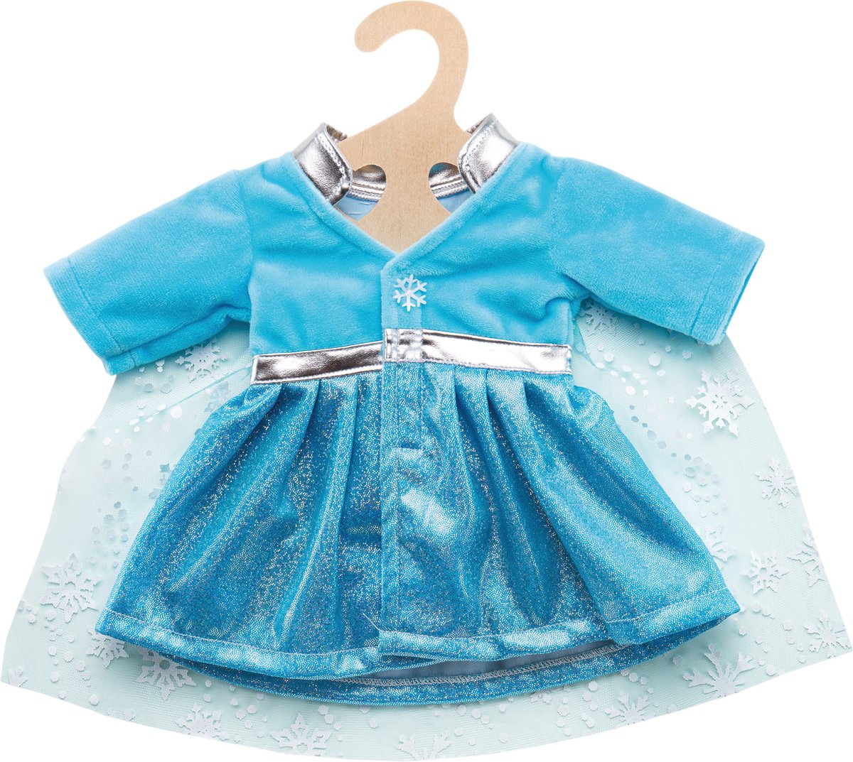 Puppenkleid-Eis-Prinzessin mit Umhang, 28-35 cm