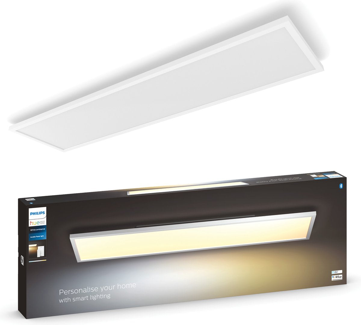Philips hue aurelle paneellamp – warm- tot koelwit licht – wit – rechthoekig