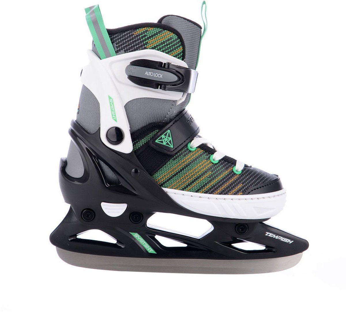 Tempish – Systent Ice – verstellbare Schlittschuhe – Kinder-Schlittschuhe – Schwarz und Weiß – mitwachsende, verstellbare Passform, warm gefüttert – Größe 29–32