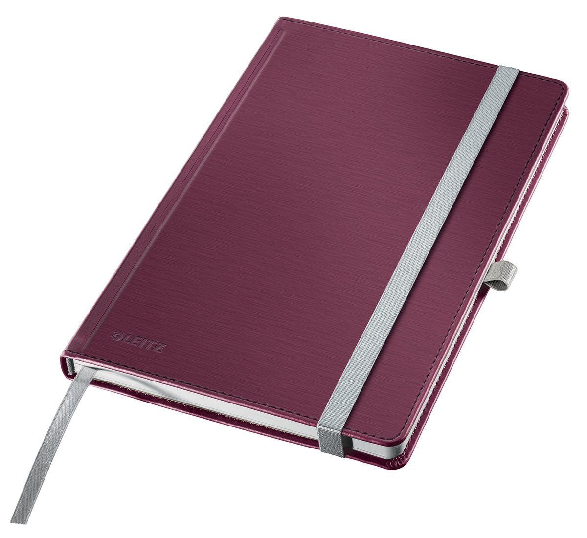 Leitz-Stil - Notizbuch A5 - rot - kariert - mit Hardcover